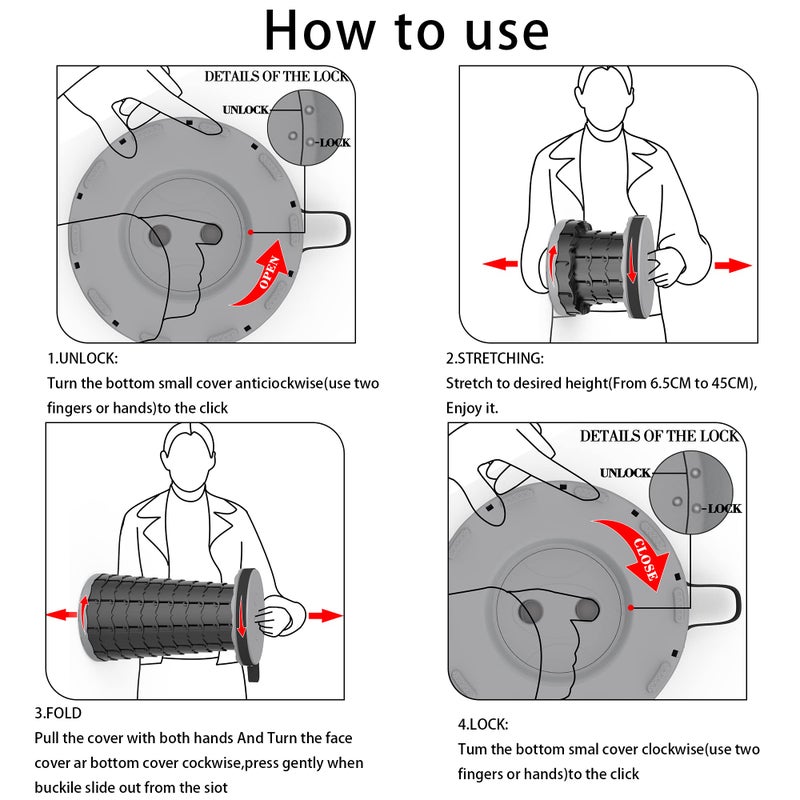 ALEVMOOM Telescoping Stool with Cushion, Portable Telescoping More Sturdy Capacity 440Ib,Collapsible Retractable Adjustable Folding Stool for Garden Hiking Fishing BBQ - Image 2